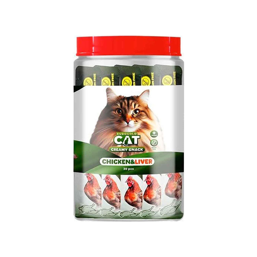 يوروجولد علاج سائل للقطط بالدجاج والكبد 15 جرام 30 قطعة