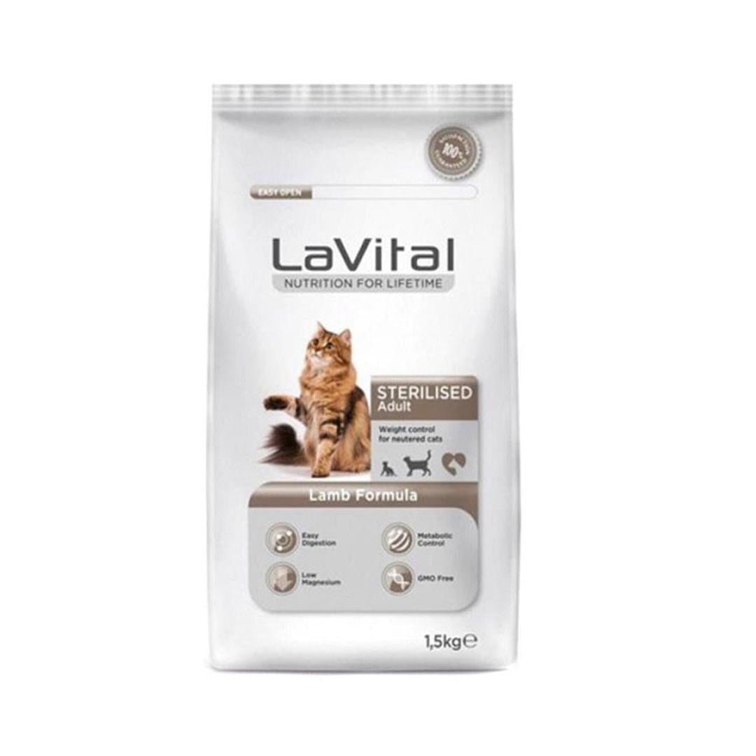 LaVital Kilo Kontrolü için Kuzulu Kısırlaştırılmış Kedi Maması 1,5kg