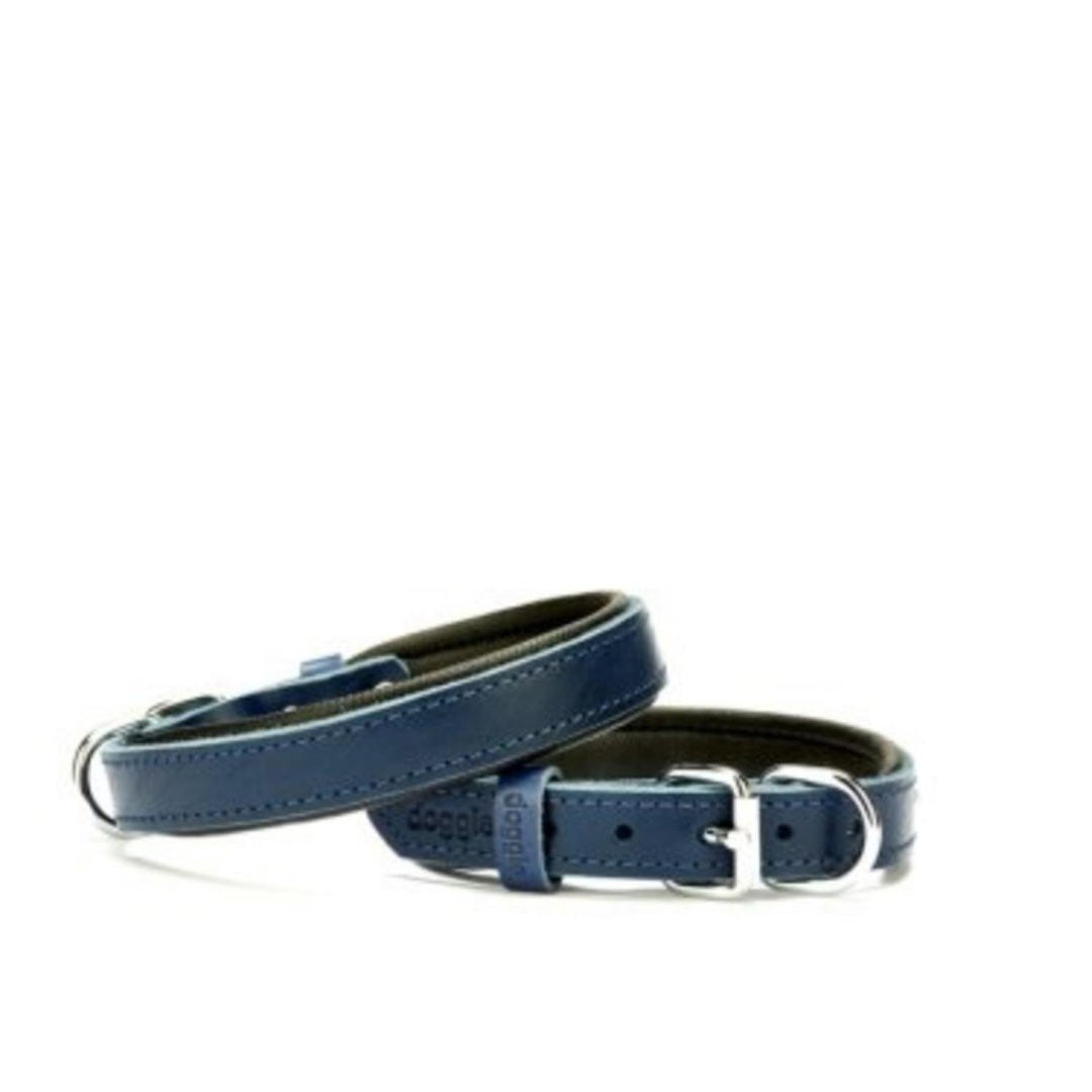 Doggie Konforlu Gerçek Deriden El Yapımı Royal Mavi Köpek Boyun Tasması 2x35-40cm