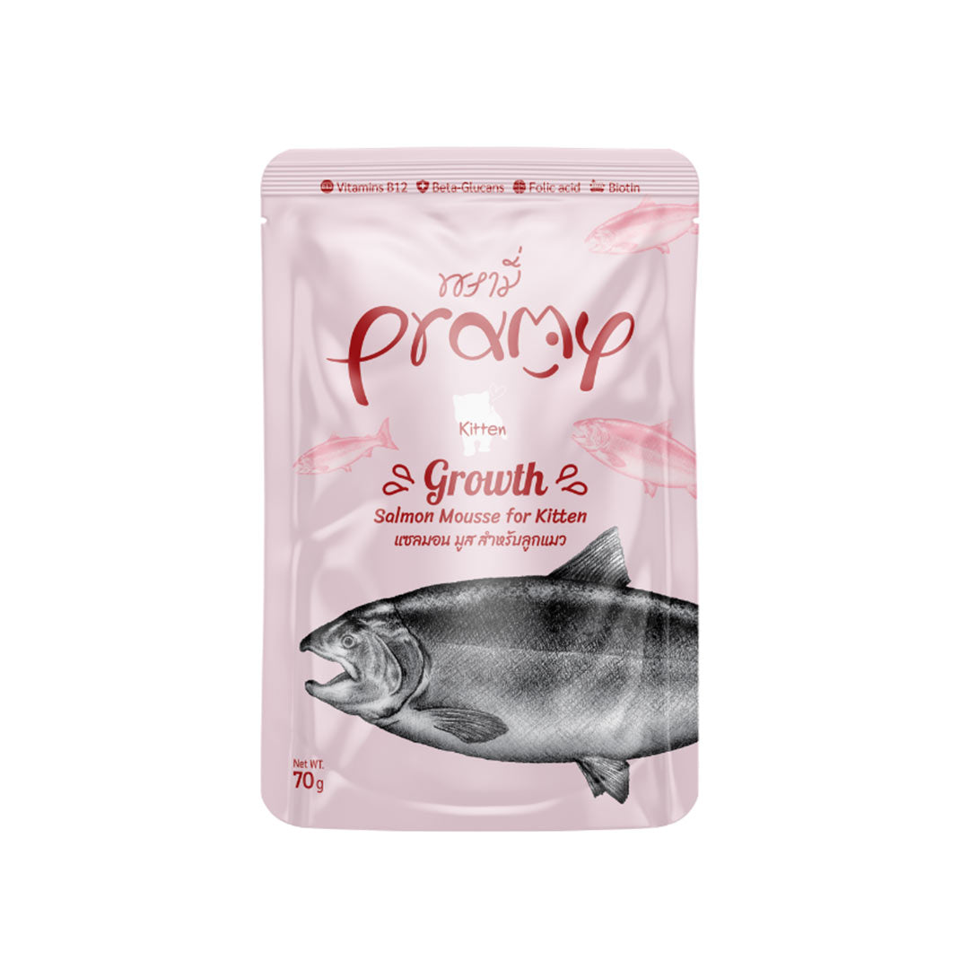 Pramy Growth Salmon Mousse Kitten Wet Food 70gr