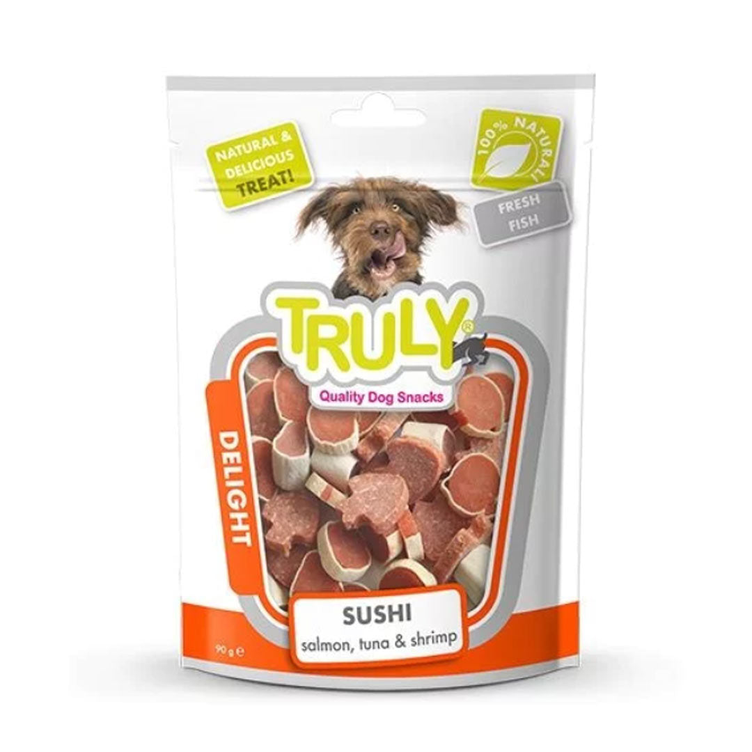 Truly Delight Somonlu, Ton Balıklı ve Karidesli Sushi Köpek Ödülü 90gr
