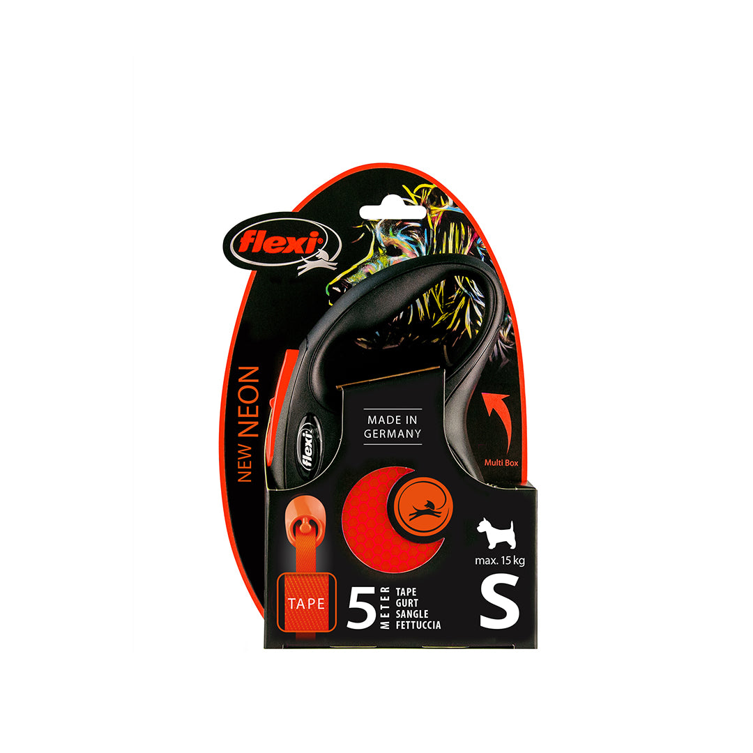 Flexi Style Otomatik Şerit Neon Turuncu Köpek Gezdirme Tasmasi S 5m 15kg
