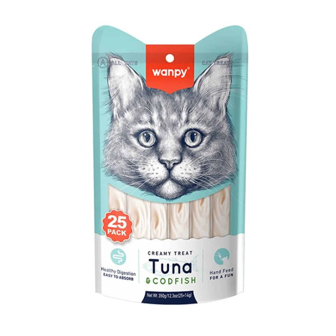 Wanpy Kremali Ton ve Morina Balıklı Kedi Ödülü 25x14 Gr