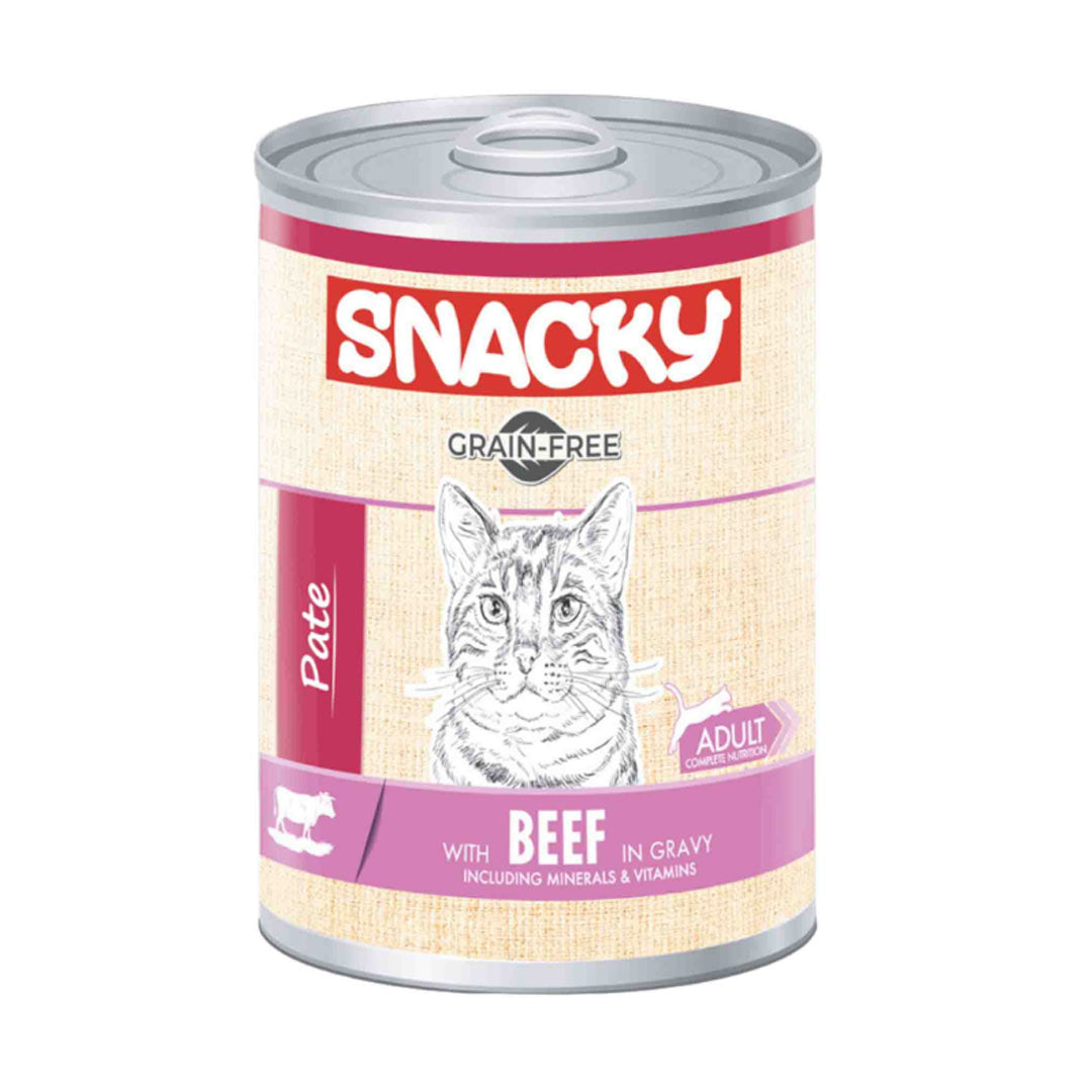 Snacky Pate Tahılsız Sığır Etli Yetişkin Kedi Konservesi 400gr