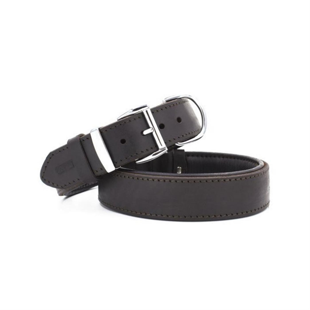 Doggie Yağlı Gerçek Deriden El Yapımı Kahverengi Köpek Boyun Tasması 4x47 55 Cm