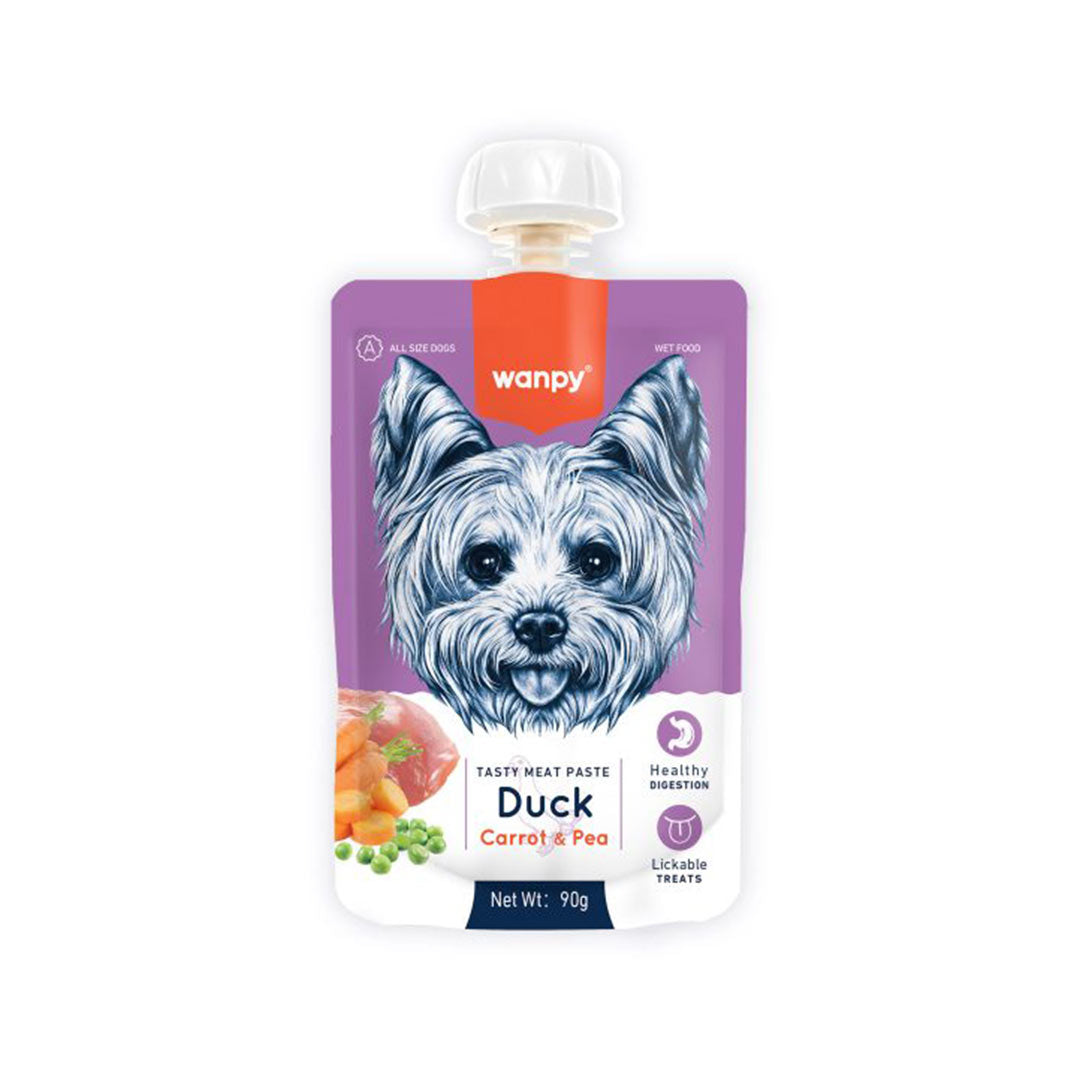خمیر گوشت اردک و هویج تازه وانپی برای سگ 90 گرم