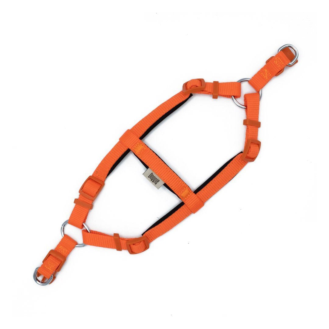 Doggie Konforlu Dokumadan El Yapımı Ronin Model Turuncu Köpek Göğüs Tasması XS-1,5x35-45cm