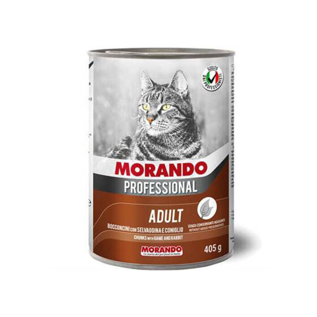 غذای کنسرو شده گربه بزرگسال موراندو با گوشت گاو و خرگوش 405 گرم