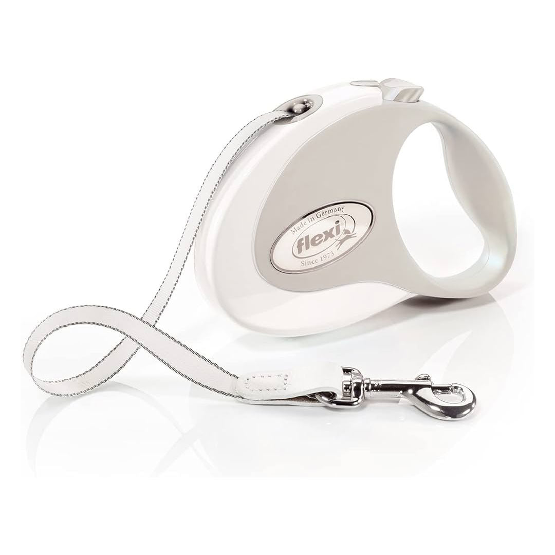 Flexi Style Automatic White Retractable Dog Walking Leash S 3mt 12kg