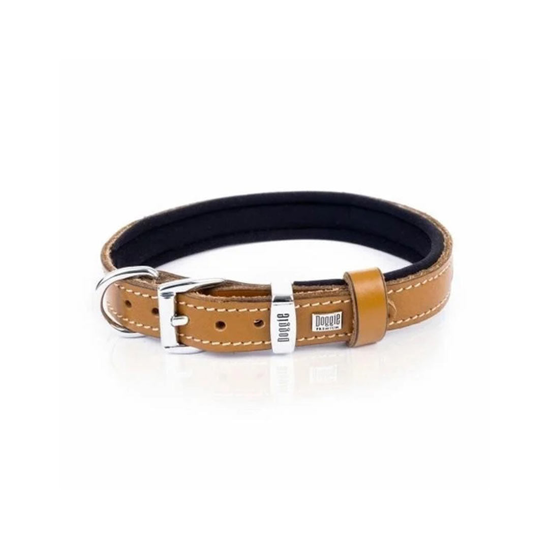 طوق كلب الجمل المصنوع يدويًا من الجلد الطبيعي المريح مقاس صغير 1.5x20-25 سم