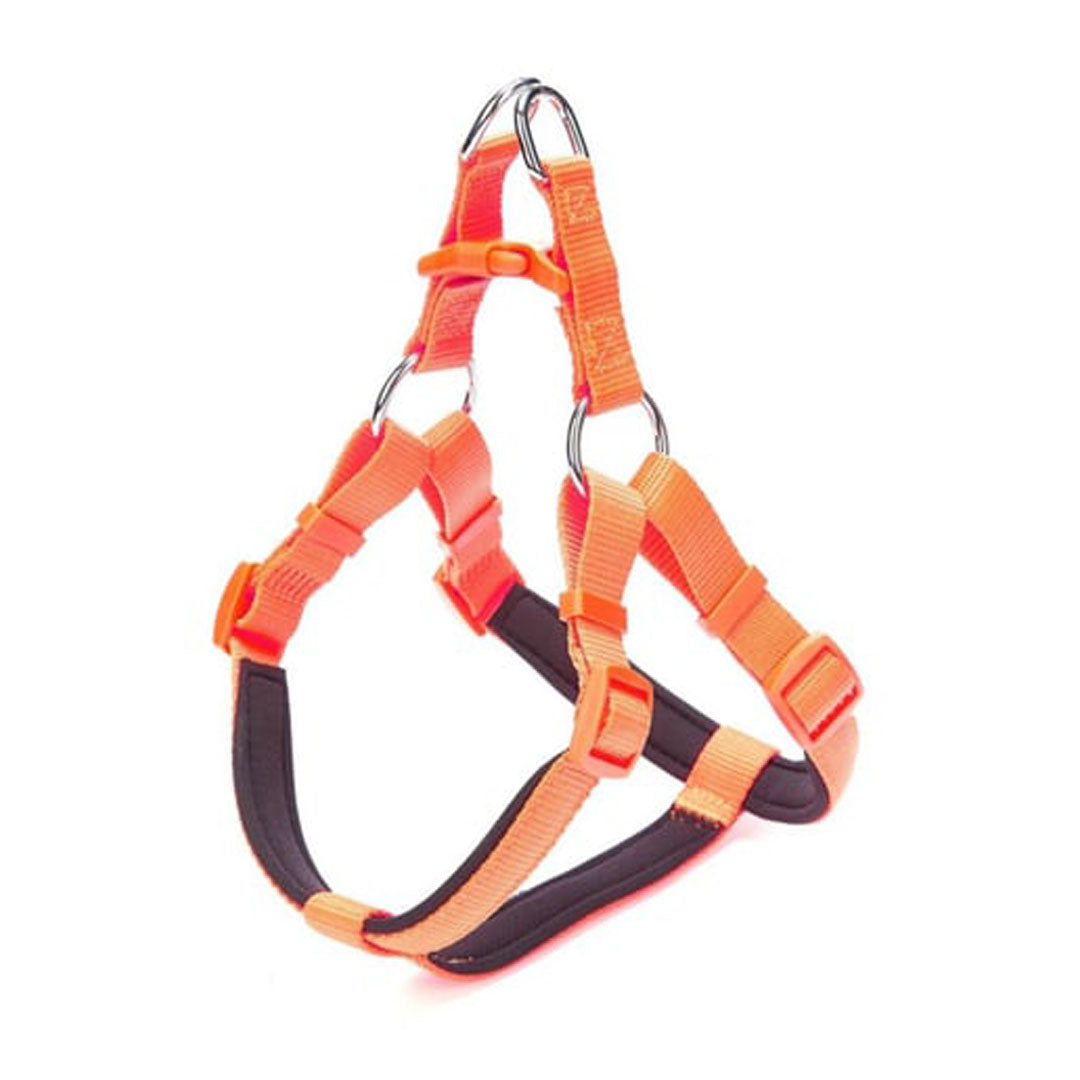 Doggie Konforlu Dokumadan El Yapımı Ronin Model Turuncu Köpek Göğüs Tasması M-2x45-55cm