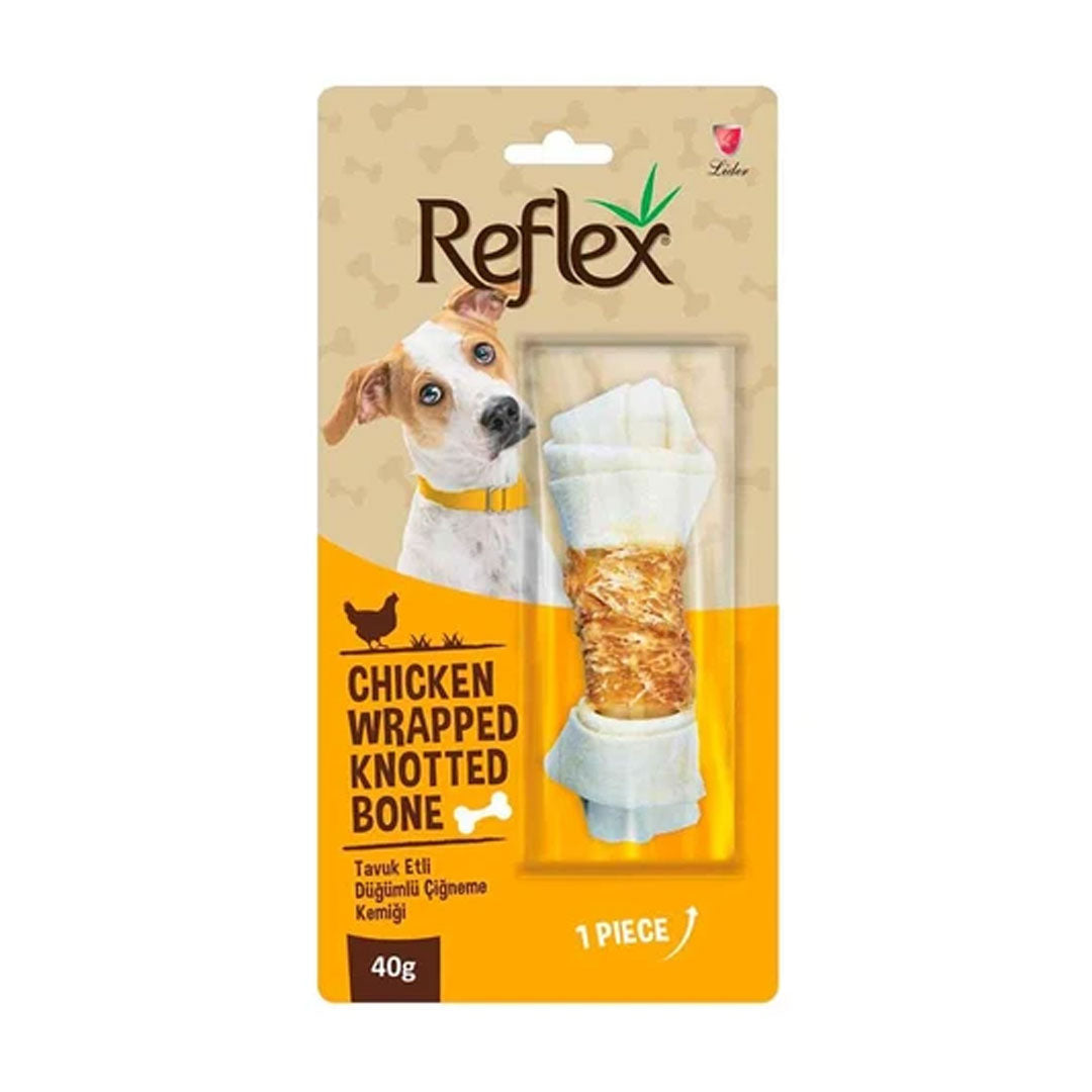 Reflex Chicken Wrapped Knotted Dog Chew Bone 40gr