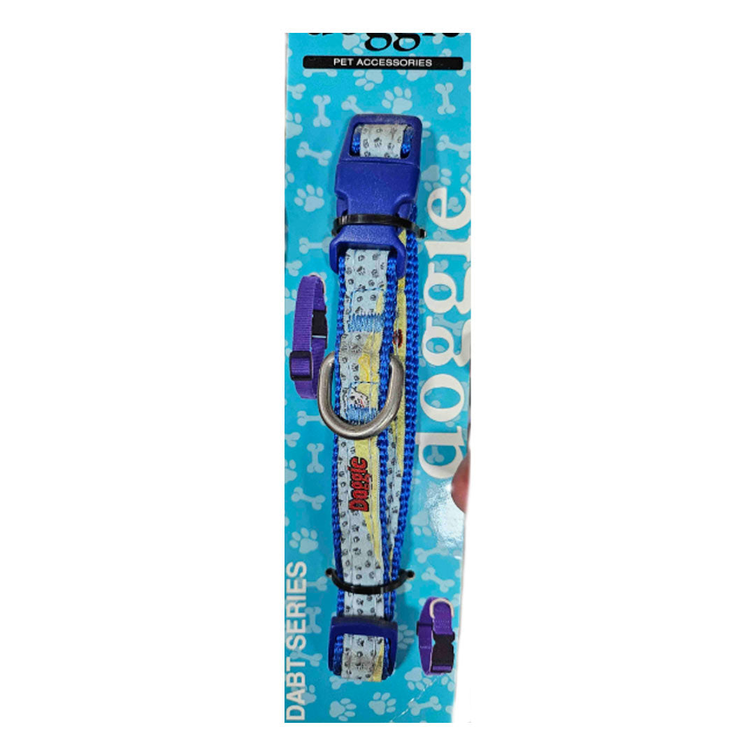 Doggie Adjustable Handmade Woven with Patterned Blue Dog Collar 2x30-45cm