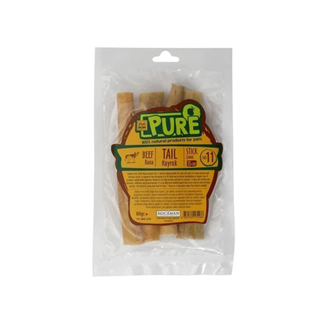 Delibon Kurutulmuş Çubuk Dana Kuyruk Köpek Ödül Maması 15 Cm 100 Gr