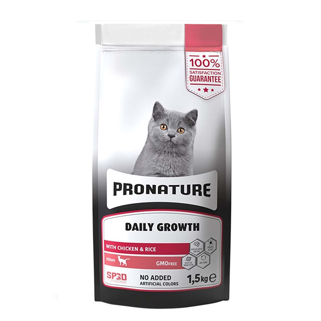 ProNature Daily Growth Kitten Tavuklu ve Pirinçli Yavru Kedi Maması 1,5kg