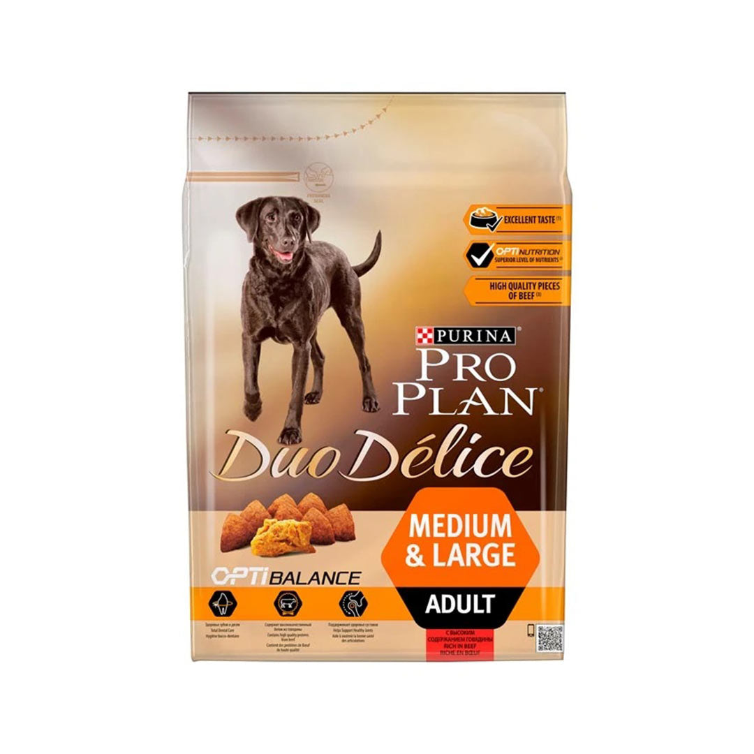 Pro Plan Duo Delice Medium Large Parça Sığır Etli Yetişkin Köpek Maması 2,5 kg