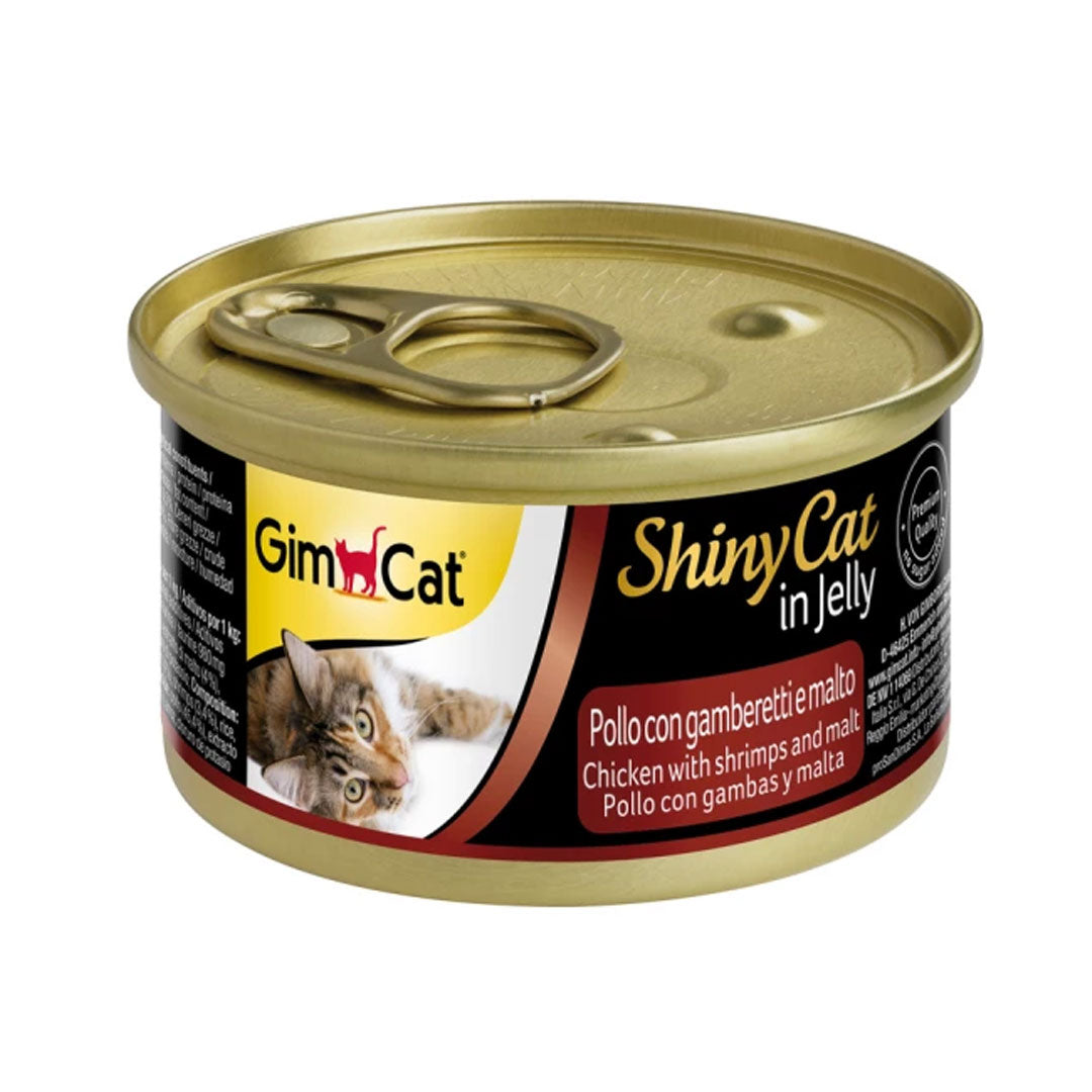 Gimcat Shinycat Jöle İçinde Tavuklu, Karides ve Malt Özlü Kedi Konservesi 70gr