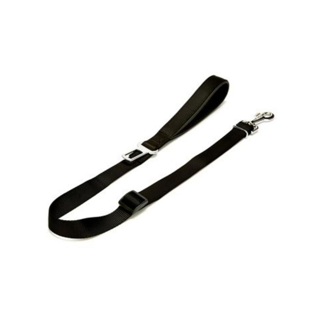 Doggie Dokumadan El Yapımı Emniyet Kemerli Siyah Köpek Gezdirme Aparatı 2,5x80-120cm