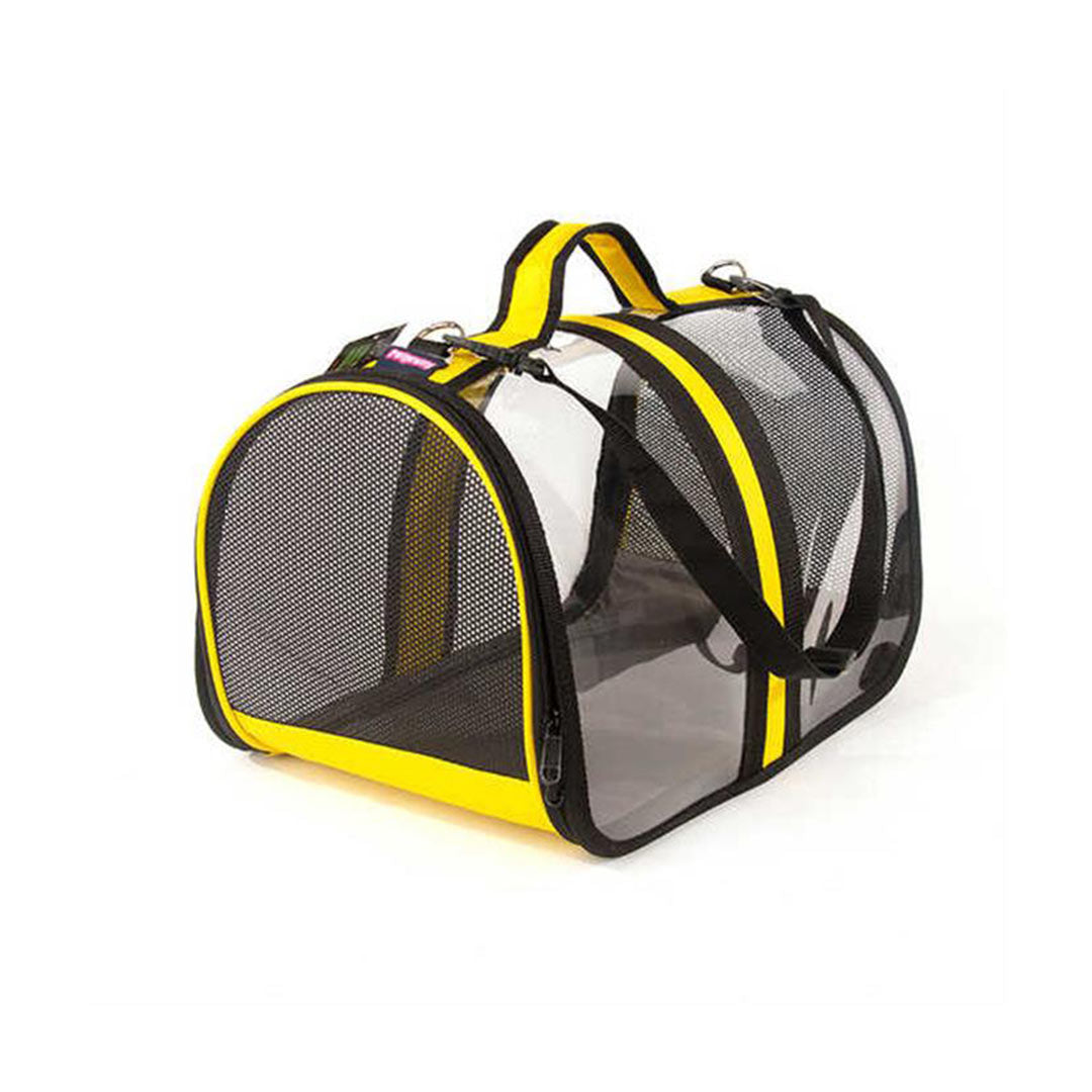 کیف حمل حیوانات خانگی شفاف پت پریتی باکو میلانو زرد گربه و سگ 44 سانتیمتر
