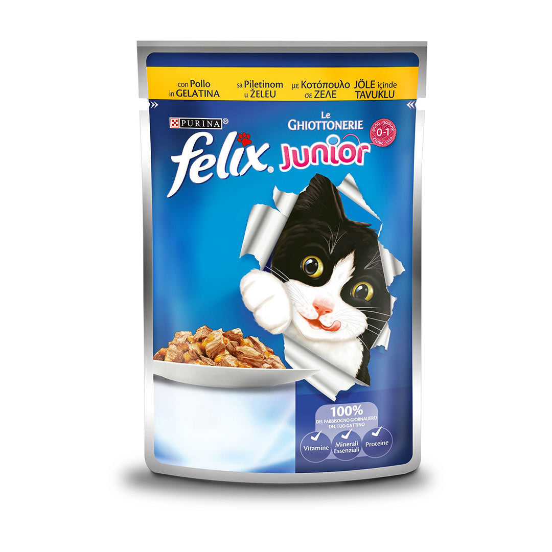 Felix Junior Pouch Chicken Flavored Kitten Wet Cat Food 100g