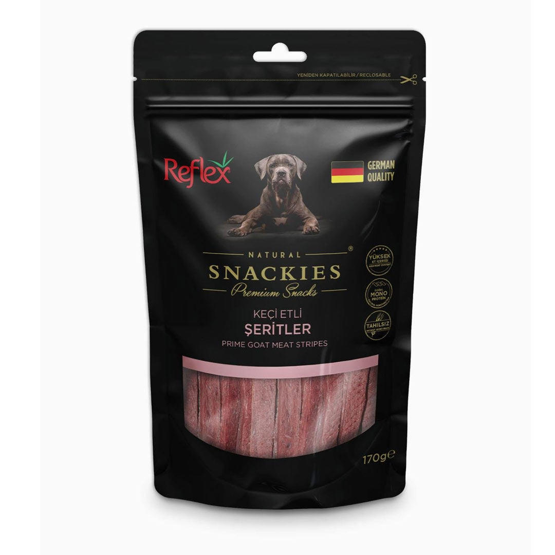طعام مكافأة الكلب Reflex Snackies بلا حبوب مع لحم الماعز 170 غرام