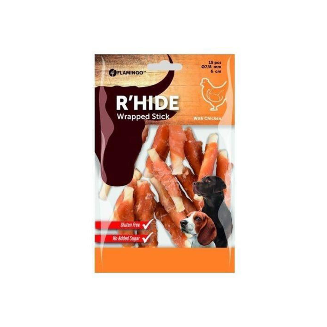 پاداش سگ فلامینگو آرهاید با پوست سینه مرغ 6 سانتیمتر 15 عدد