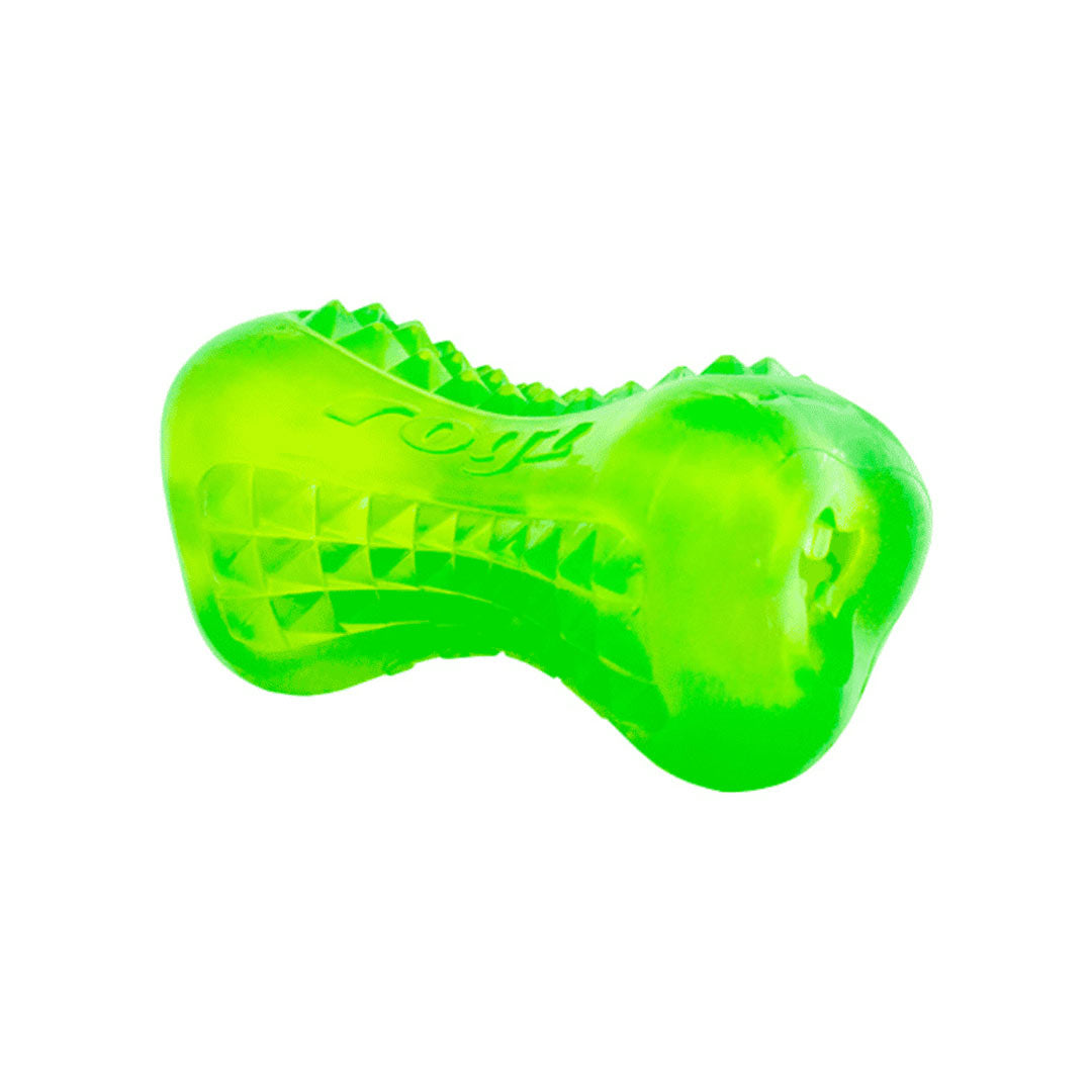 لعبة الكلاب على شكل عظم مع مكافأة في داخلها بنكهة الليم من Rogz Yumz حجم متوسط