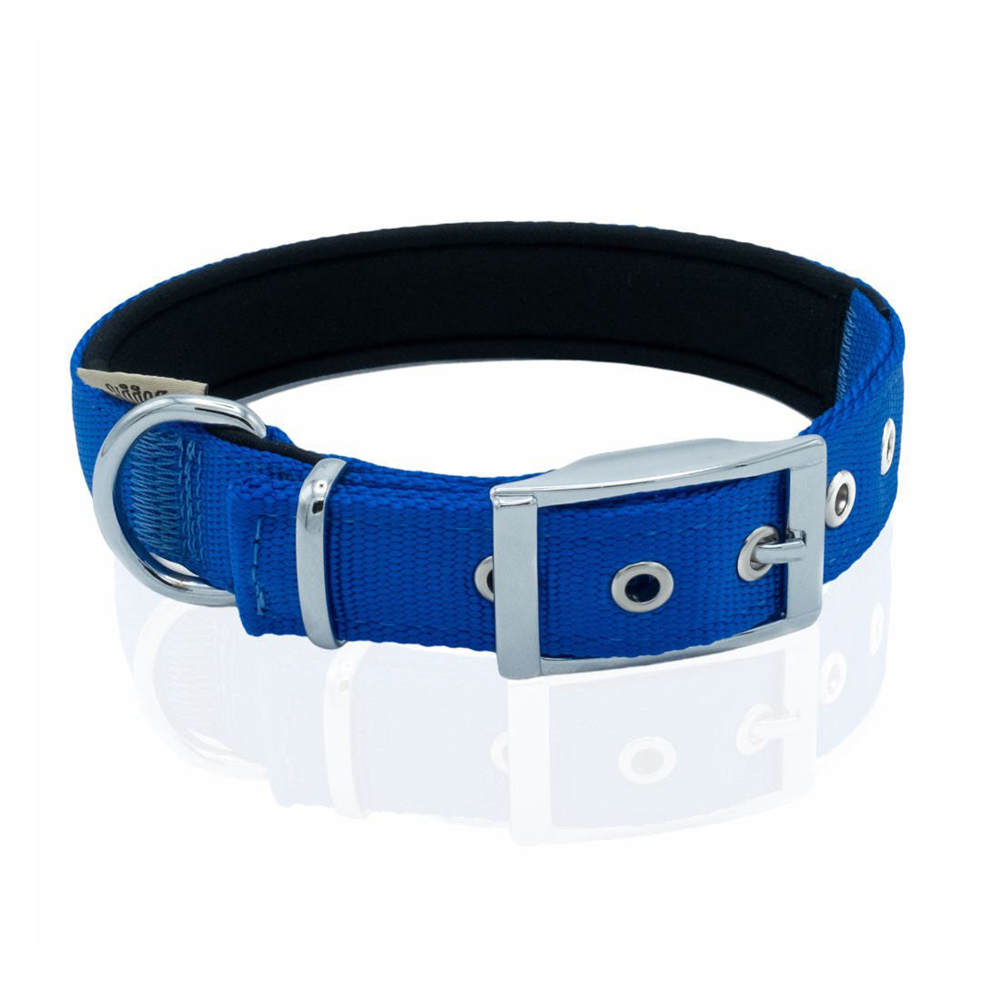 Doggie Elit Dokumadan El Yapımı Royal Mavi Köpek Boyun Tasması 2,5x37-45cm