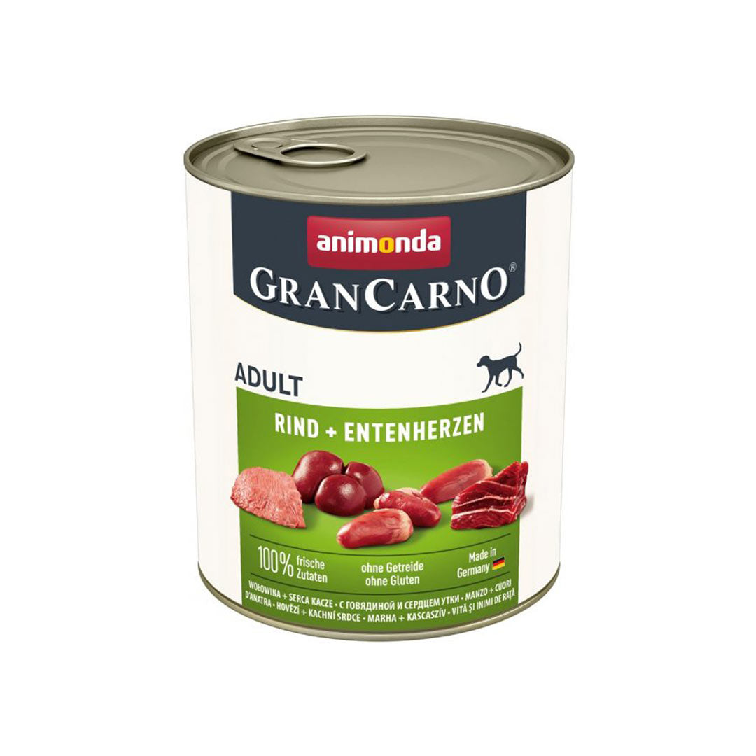 Animonda Gran Carno Beef and Duck Heart Wet Dog Food 400g