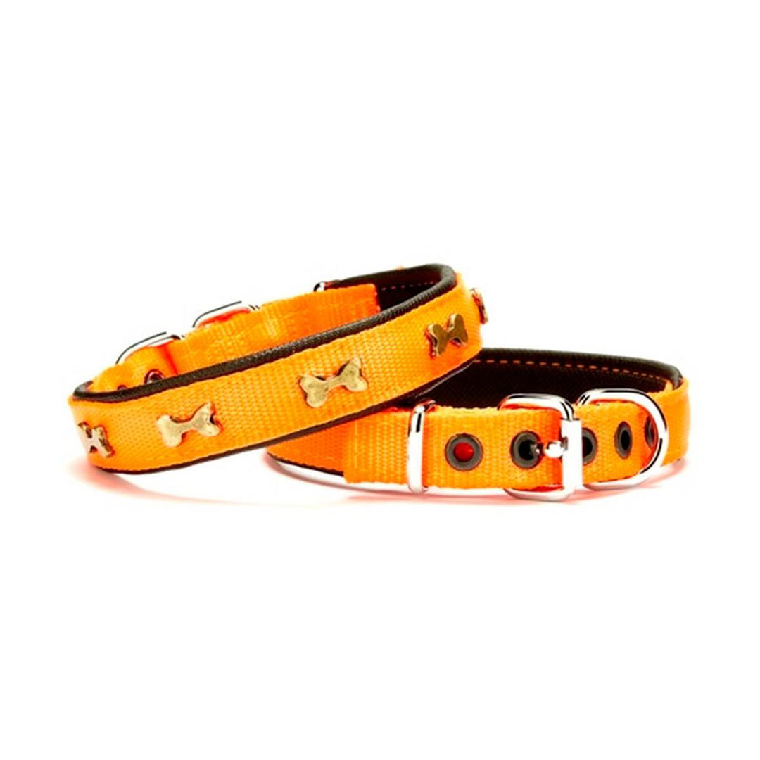 Doggie Konfor Dokuma Kemikli Turuncu Köpek Boyun Tasması Medium 2.5x37-45 Cm