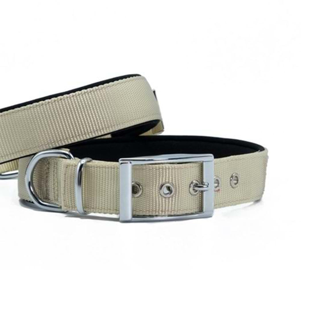 Doggie Elite Non-Shedding Khaki Dog Collar Medium Size 3x42-50 cm