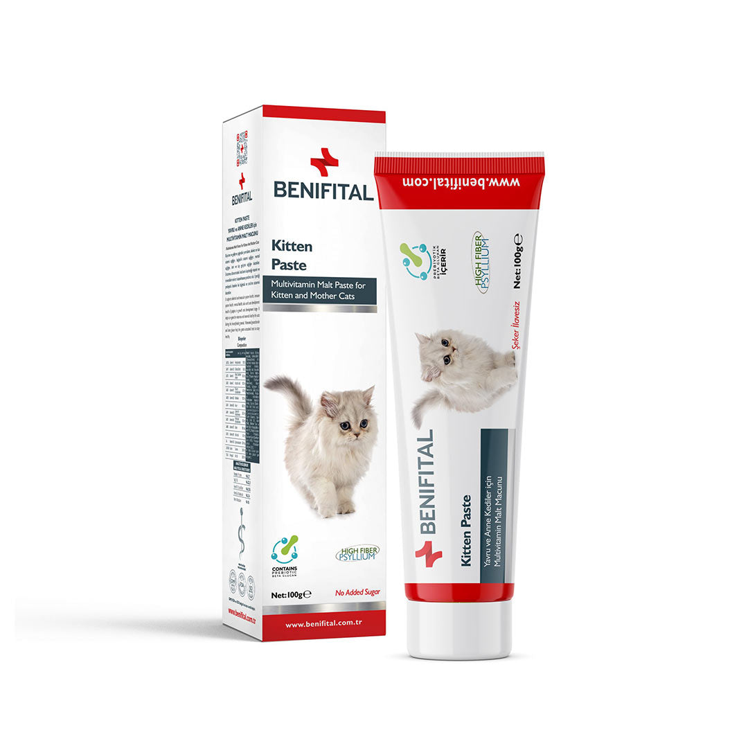 Benifital Gelişim ve Bağışıklık Destekleyici Yavru ve Anne Kediler Için Macun 100gr