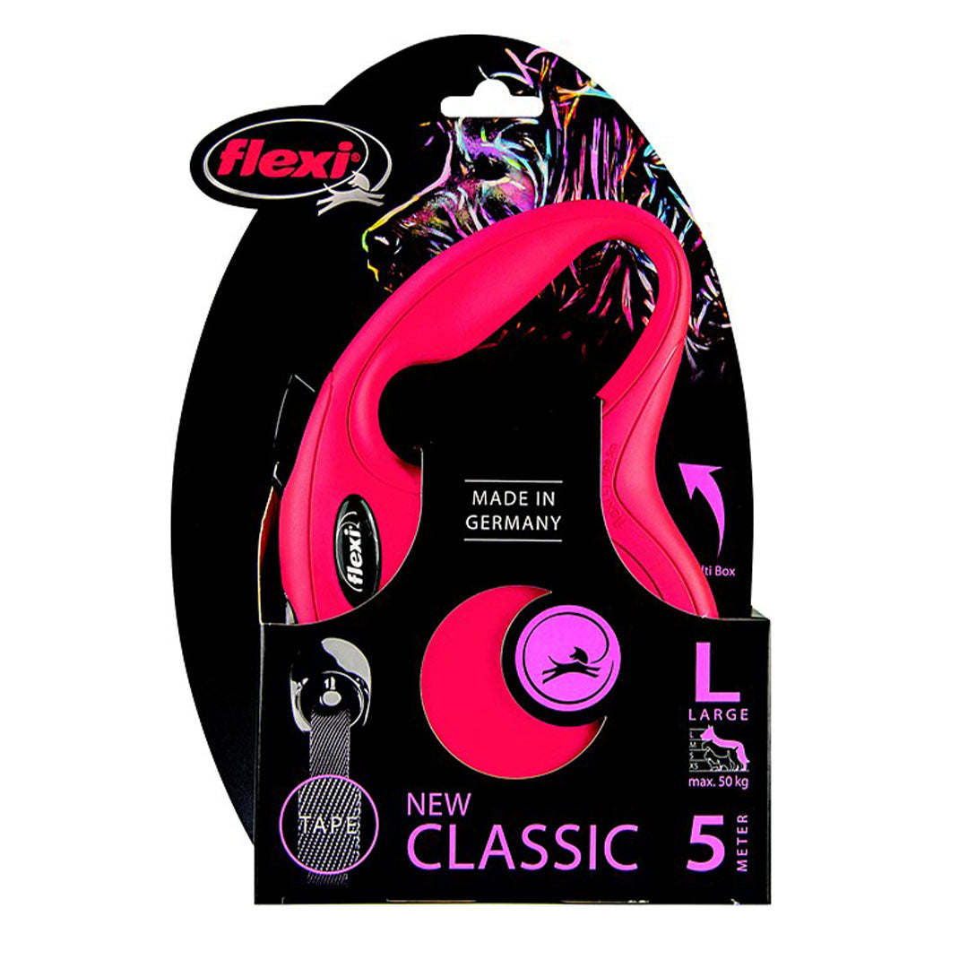 Flexi New Classic Otomatik Şerit Kirmizi Köpek Gezdirme Tasmasi L 5mt