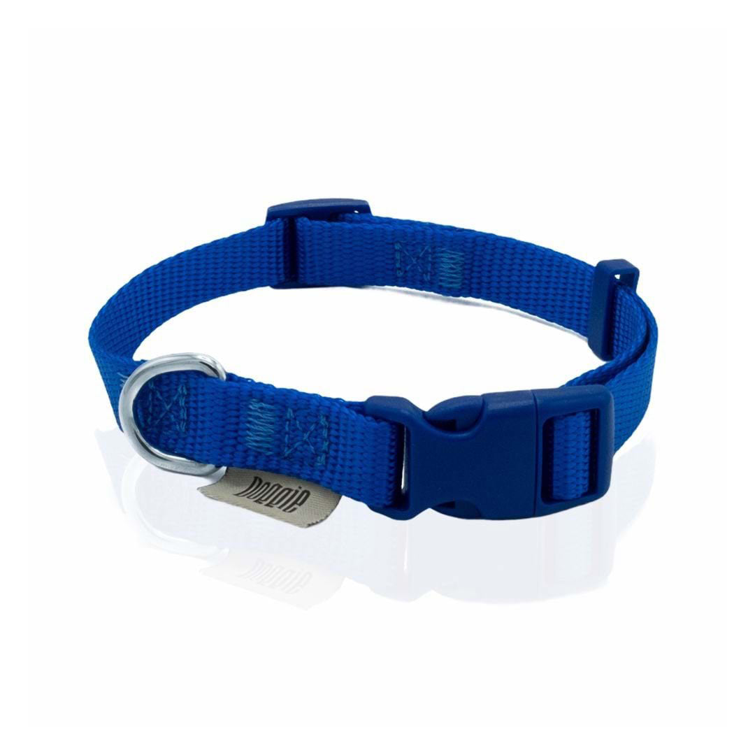 Doggie Classic Dokuma Mavi Köpek Boyun Tasması Medium 1,5x25-40 Cm