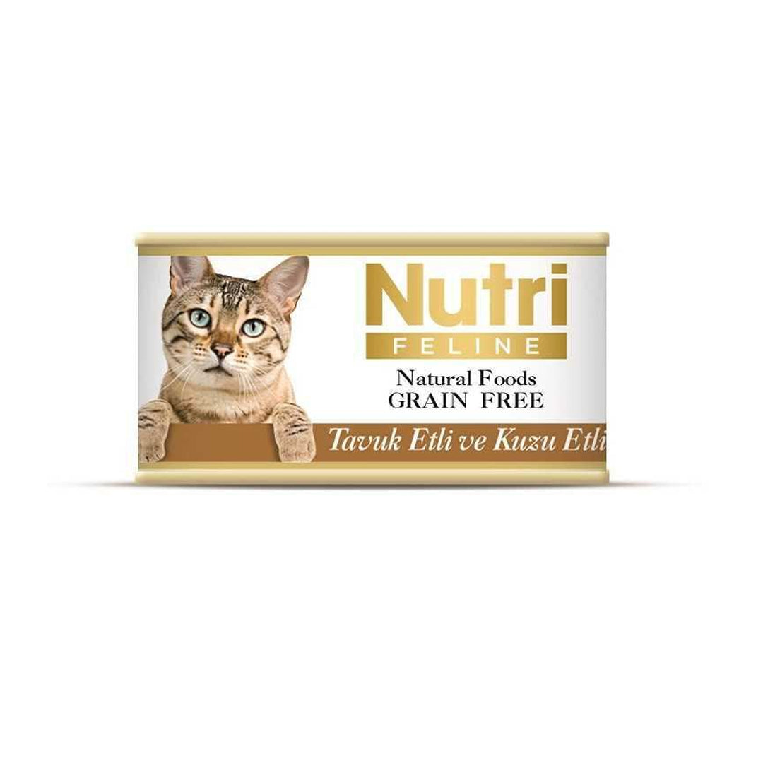 Nutri Feline Tahılsız Tavuk Etli Ve Kuzu Etli Yetişkin Kedi Konservesi 85gr