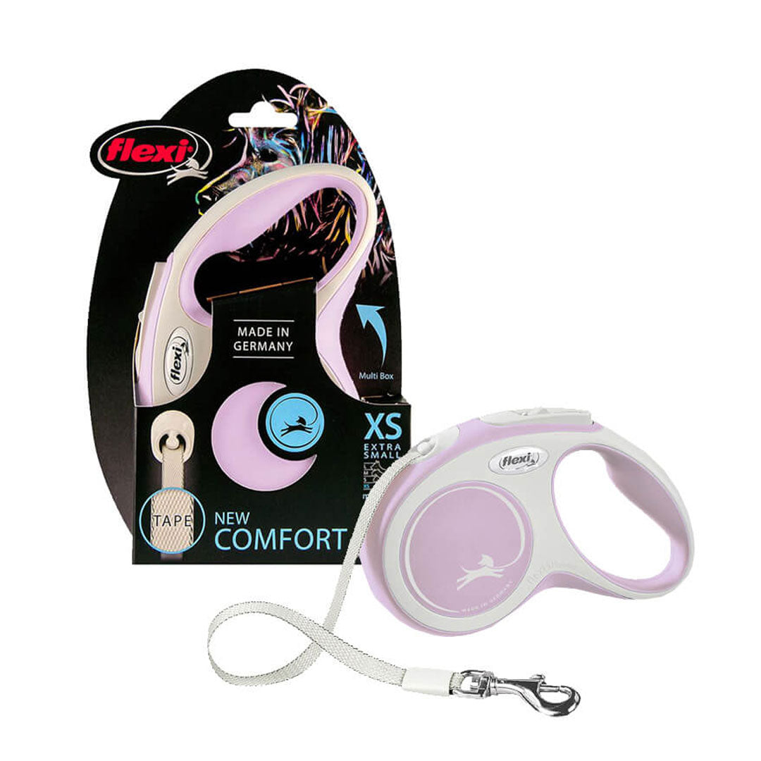 Flexi New Classic Automatic Pink Ribbon Extra Small 3 XS