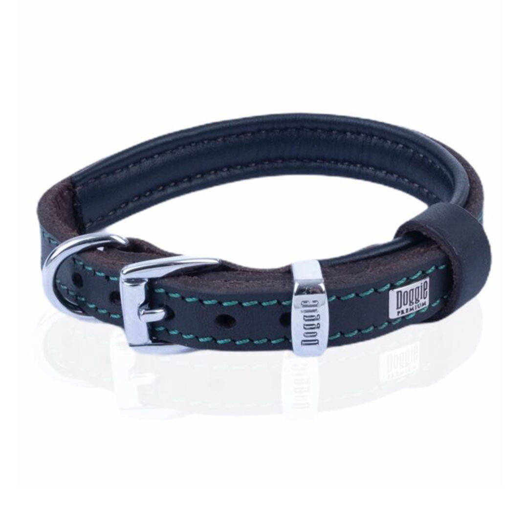 Doggie Oily Genuine Leather Handmade Brown Dog Collar 2x30-35cm