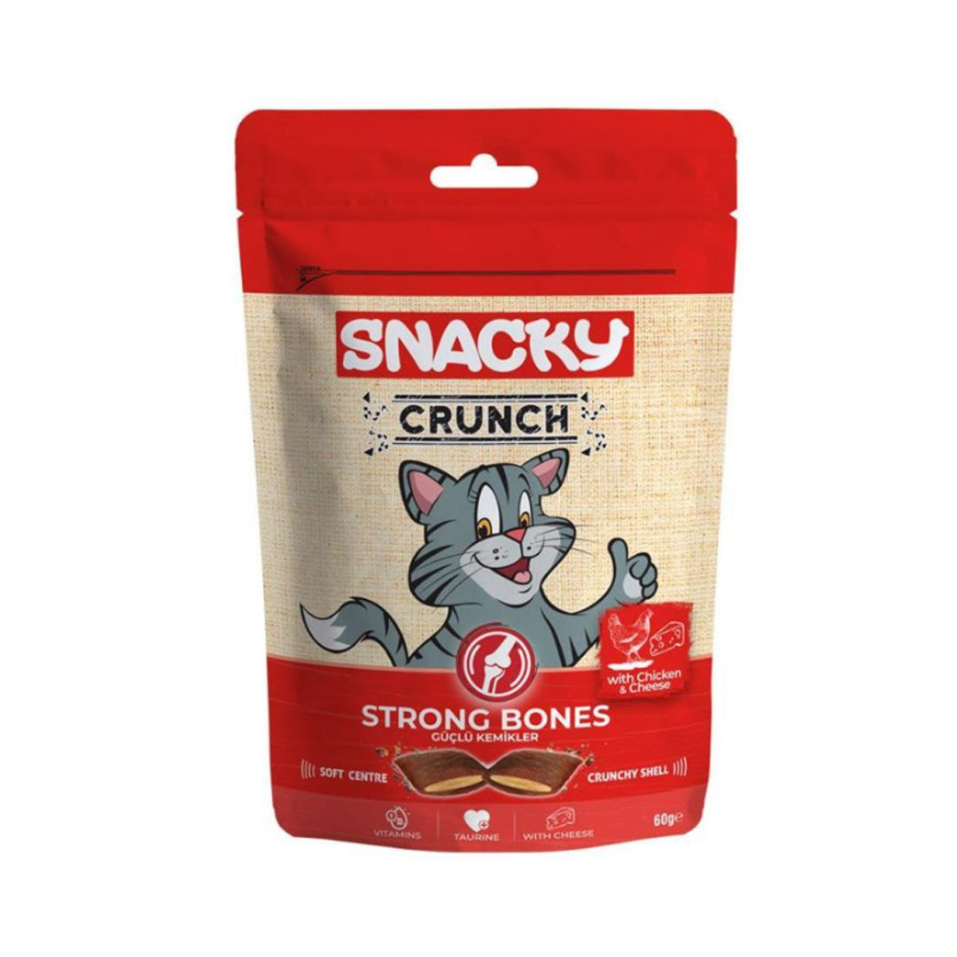 Snacky Crunch Strong Bones Tavuk ve Peynirli Kedi Ödül Maması 60g