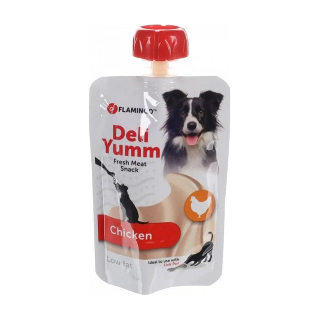 جائزة كلب سائلة طازجة بنكهة الدجاج من فلامينغو ديلي يام 90 غرام
