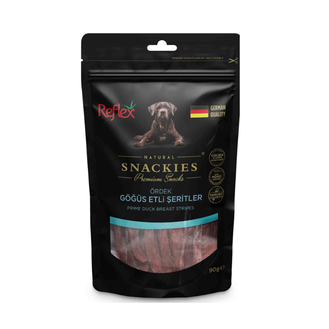 Reflex Snackies Natural Ördek Göğüs Etli Şerit Tahılsız Köpek Ödülü 90gr