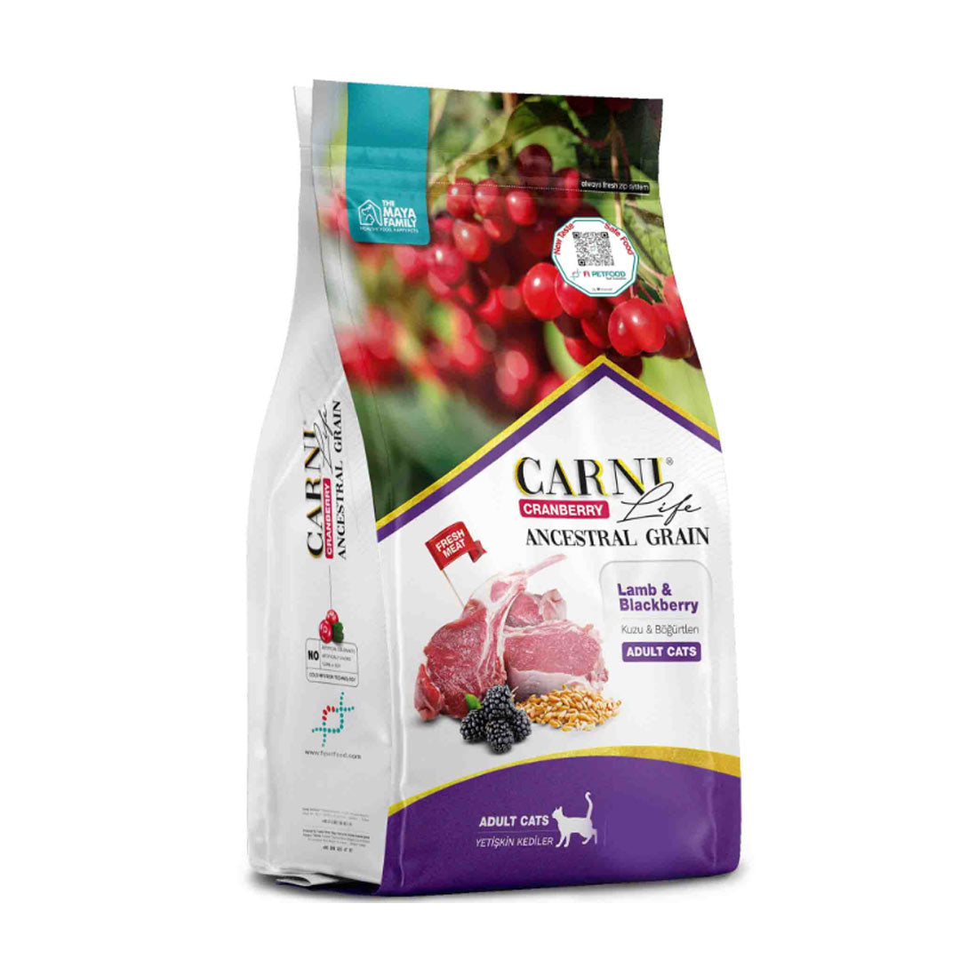 Carni Life Cat Adult Kuzu Etli ve Bögürtlenli Yetişkin Kedi Maması 5kg