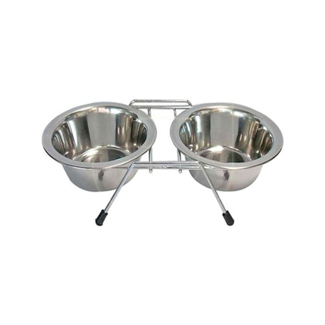 مجموعه ظرف غذا و آب چندکاره دوگانه گربه و سگ یوروگلد 2x125 میلی لیتر