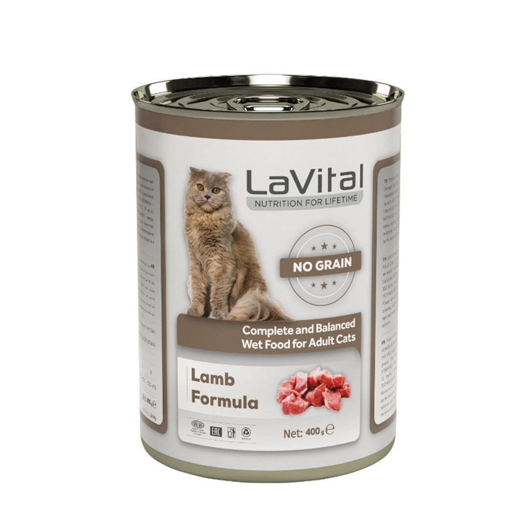 Lavital Tahılsız Kuzu Etli Yetişkin Kedi Konservesi 400 Gr