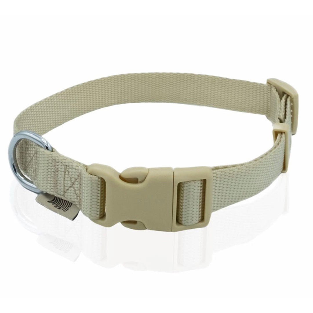 Doggie Classic Handmade Woven Khaki Dog Collar Medium 3x45-60 Cm