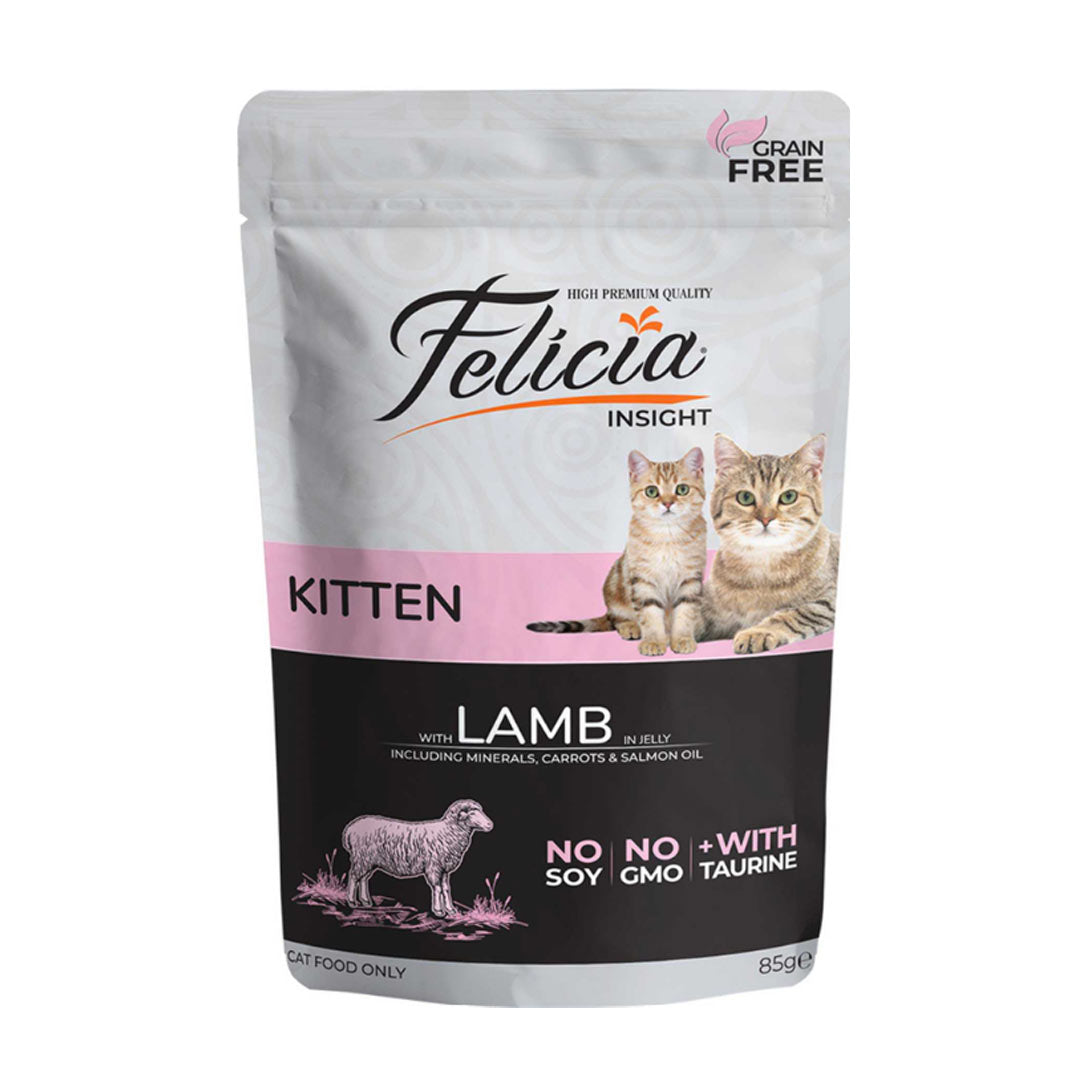 Felicia Tahılsız Jöle İçinde Kuzu Etli Taurinli Yavru Kedi Konservesi 85gr