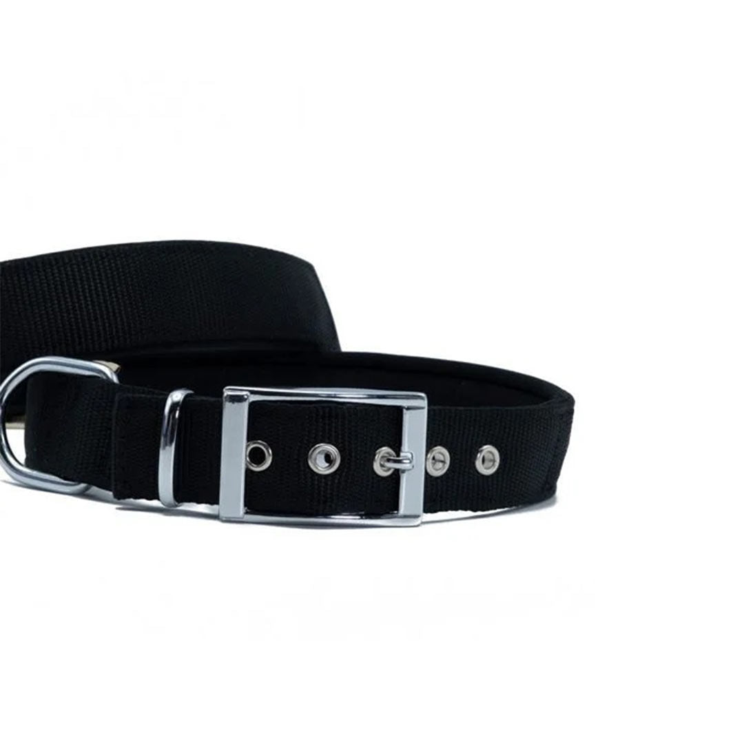 Doggie Elit Dokumadan El Yapımı Siyah Köpek Boyun Tasması 3x42-50cm