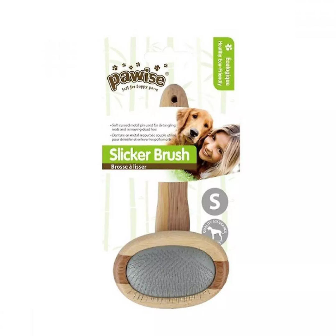 Pawise Elips Ahşap Saplı İnce Telli Köpek Tarağı S