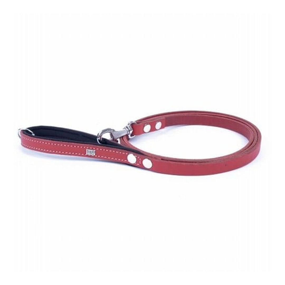 Doggie Konfor Klasik Deri Kırmızı Köpek Gezdirme Tasması 1,5x160 Cm