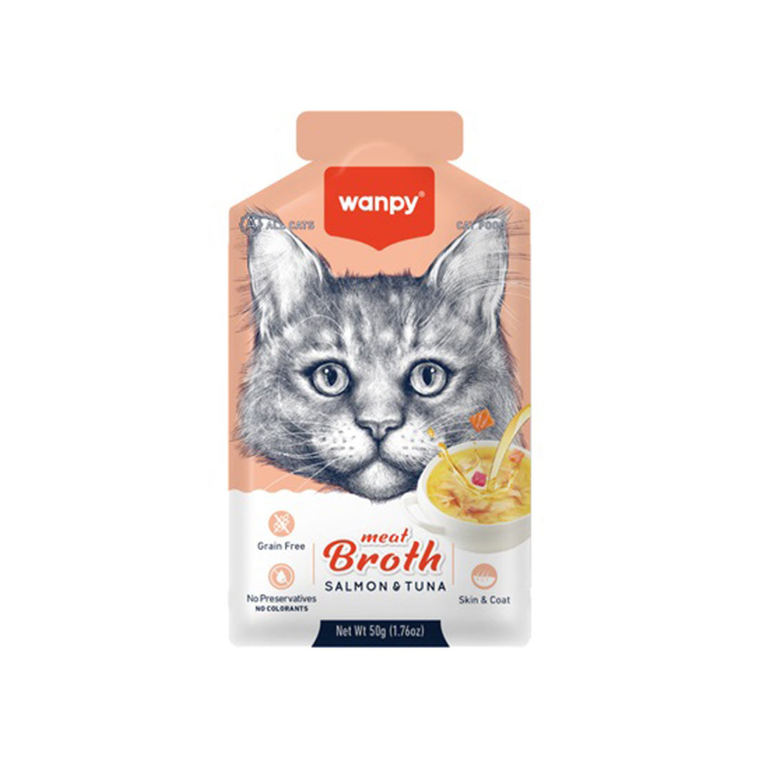 Wanpy Somonlu ve Ton Balıklı Tahılsız Kedi Çorbası 50 Gr