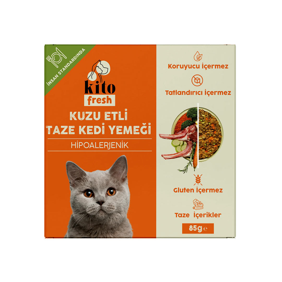 Kito Hipoalerjenik Kuzu Etli Taze Kedi Yemeği 85gr